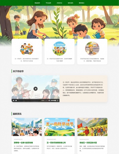 五一劳动节网页设计模版 节日静态网页